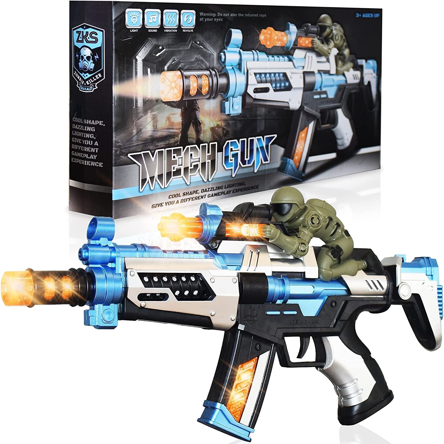 FuryX Light Up Toy Gun for Kids with Vibrating Man - 16" Blaster Gun w Art Creativity FuryX Light Up Toy Gun for Kids with Vibrating Man - 16" Blaster Gun w Art Creativity