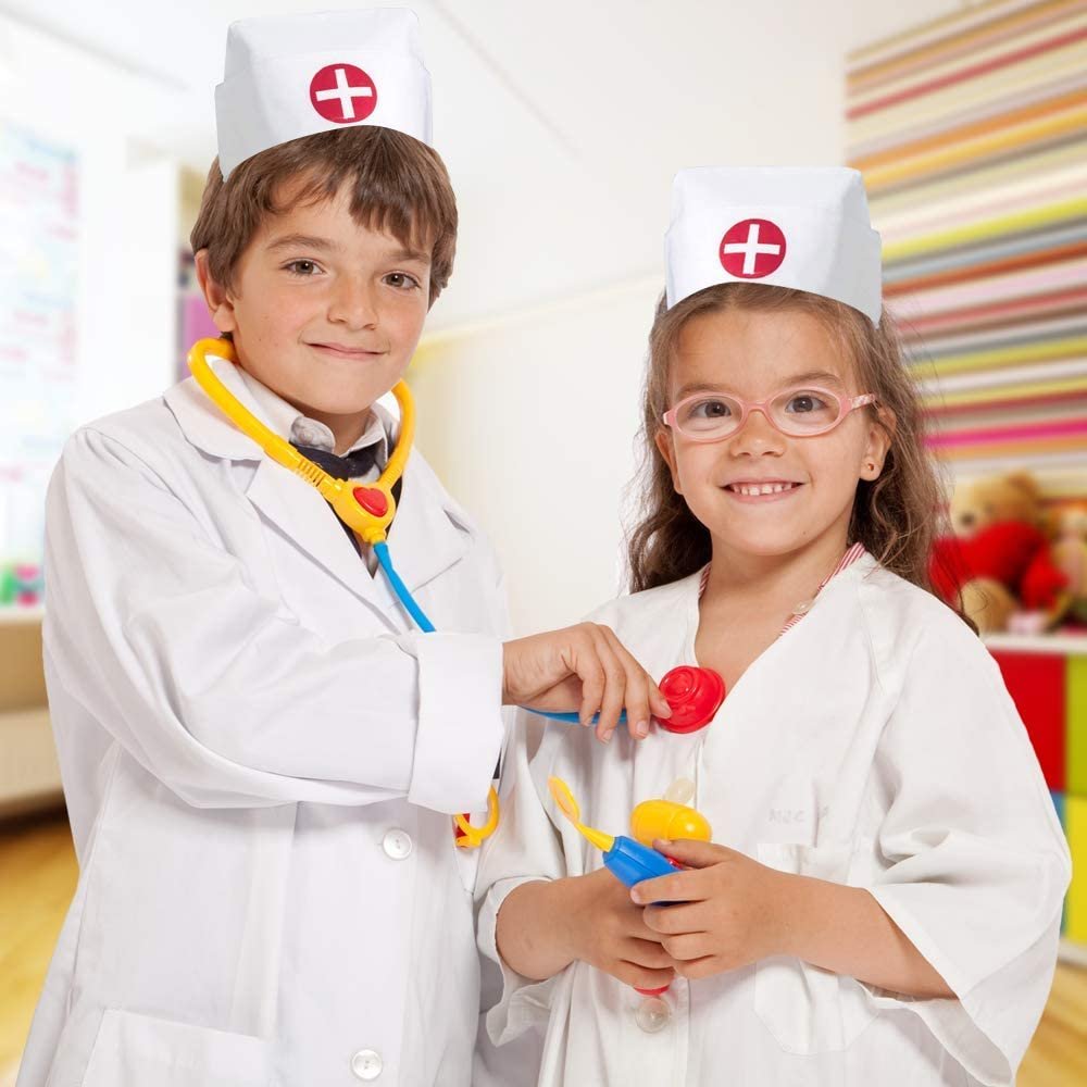 Classic Nurse Hat for Kids, Retro Nurse Cap for Halloween Nursing Costume, Stage Play Outfit, or Pretend Play, Fun Nurse Graduation Party Supplies, Favors, and Decorations