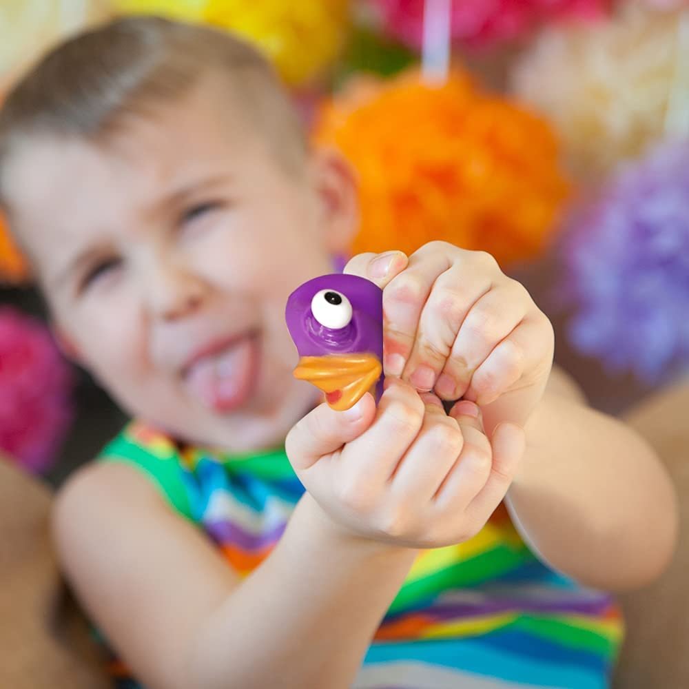 Squeezy Duckies with Pop Out Eyes, Set of 10, Fun Squeeze Stress Relief Toys for Kids, Fun Goodie Bag Fillers, Birthday Party Favors for Boys and Girls