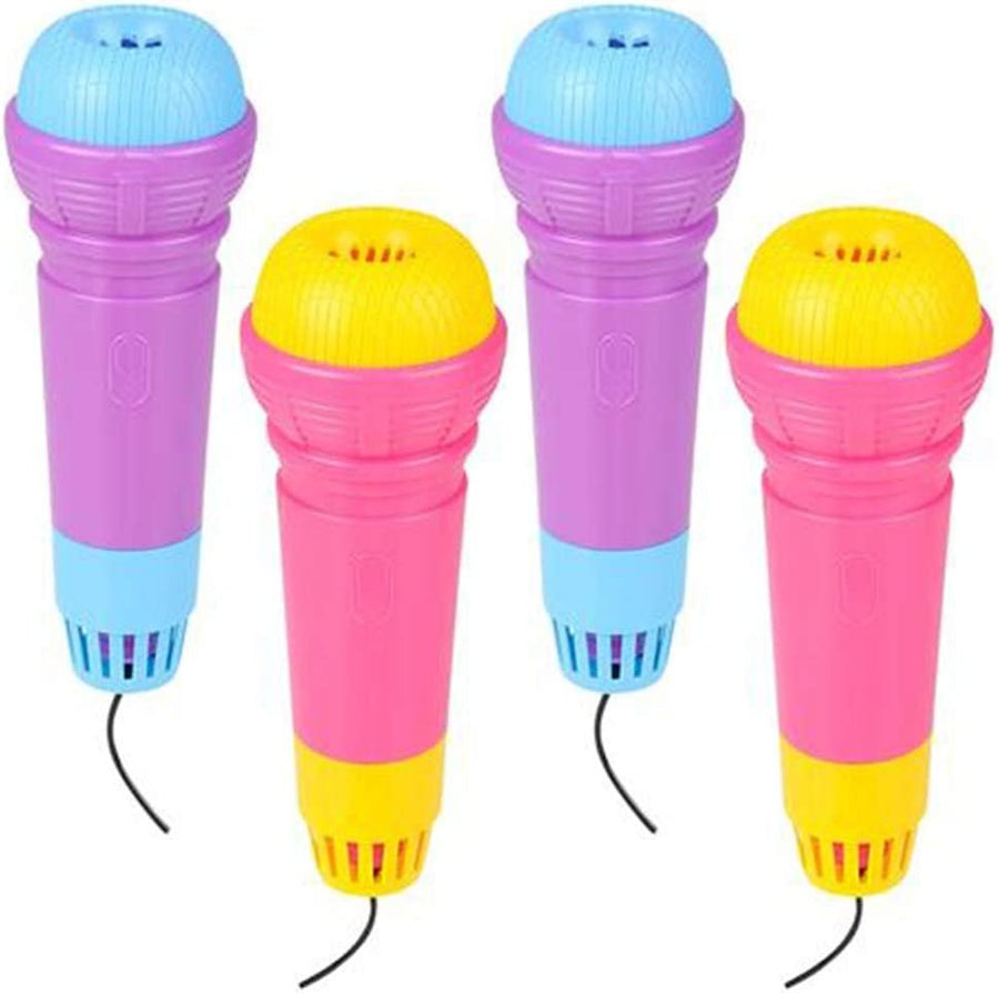 Large Echo Microphones for Kids, Set of 4, Wireless Karaoke Mics, Fun Music Toy for Birthday, Picnic, BBQ, or Party