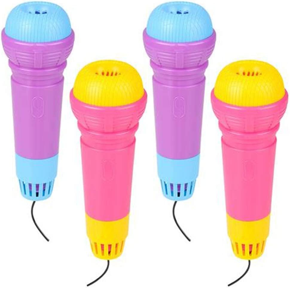 Large Echo Microphones for Kids, Set of 4, Wireless Karaoke Mics, Fun Music Toy for Birthday, Picnic, BBQ, or Party