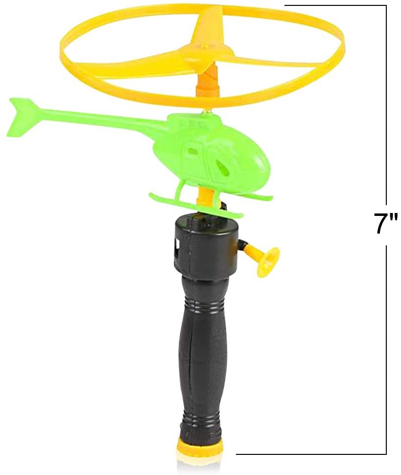 ArtCreativity Rip Cord Flying Helicopter Set for Kids, Pack of 12, Fun Fly Toys for Indoors or Outdoors, Great Birthday Party Favors, Goodie Bag Fillers, Gift Idea for Boys and Girls