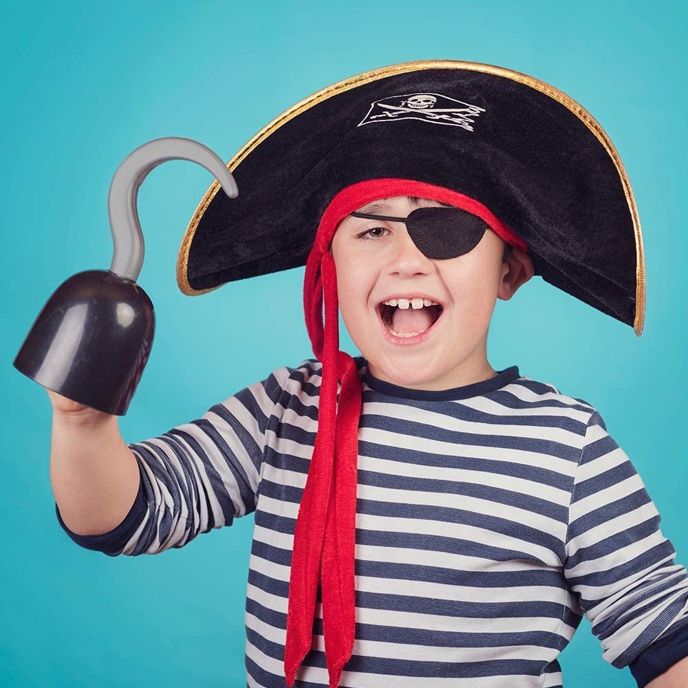 ArtCreativity Pirate Hook - Pirate Costume Hook Prop, 8.5 Inch Hook Hand for Captain Costume, Pirate Accessories for Kids, Adults, Men, Women, Peter Pan and Pirates of the Caribbean Party Favors