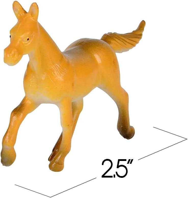 Mini Horse Figurines Set for Kids - Pack of 12 - Assorted 2.5" Small Horses, Sturdy Plastic Toys, Fun Birthday Party Favors, Great Playset for Boys and Girls Ages 3+