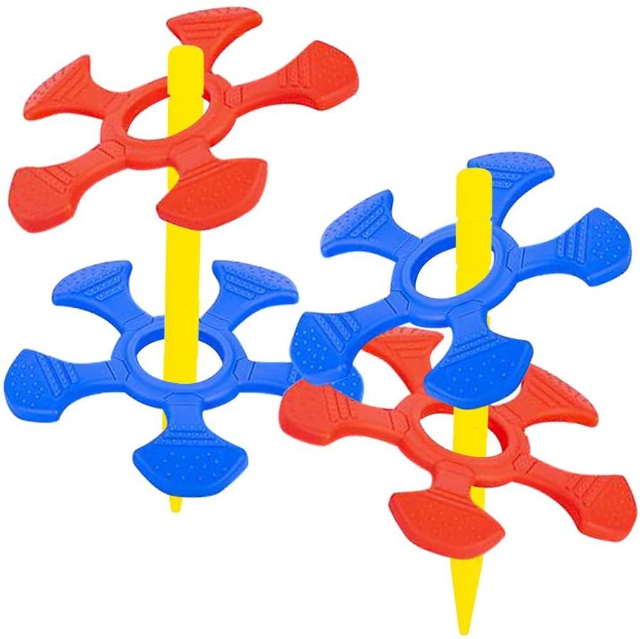 Gamie Ring Toss Game for Kids, Set Includes 2 Stakes and 4 Star Rings, Classic Outdoor Games for Adults and Family, Lawn, Backyard, and Beach Games for Boys and Girls