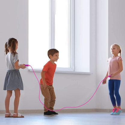 ArtCreativity 84 Inch Sparkle Jump Ropes, Set of 4, Vibrant Jumping Ropes for Kids, Durable Skipping Ropes with Plastic Handles, Great Birthday Party Favors, Goodie Bag Fillers for Boys and Girls