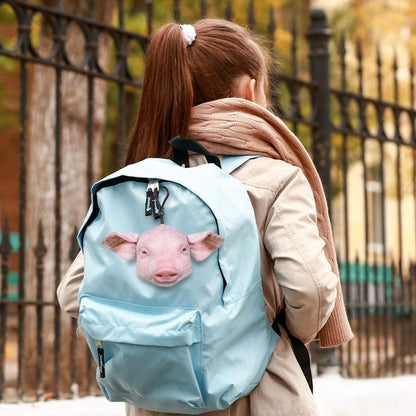 ArtCreativity Pig Backpack Clips with Oinking Sound, Set of 2, Fun Bag Accessories for Kids, Unique Back to School Supplies, Barnyard Birthday Party Favors for Boys and Girls
