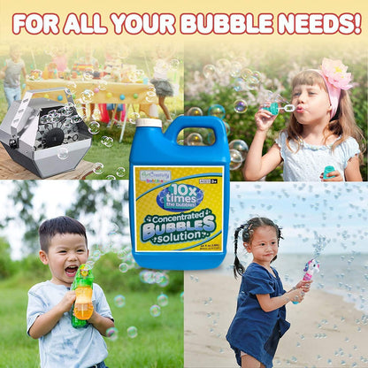 ArtCreativity Concentrated Bubble Solution Refill for Bubble Toys, Huge 64oz Concentrated Liquid, Makes Up to 5 Gallon, Non-Toxic Liquid for Bubble Machine, Toy Guns, Wands, Bubble Lawn Mower and More