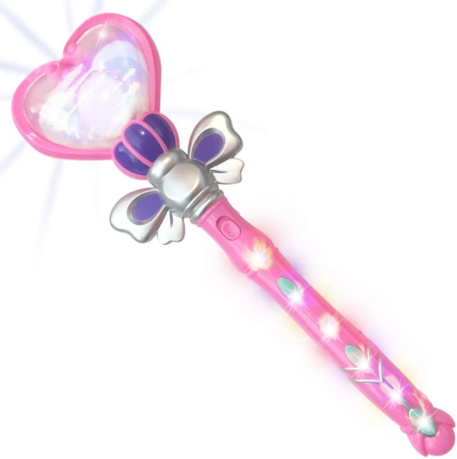 Valentines Day Pink Light Up Heart Toy Wand for Girls or Boys, 13.5" Wand Toy with Spinning LEDs