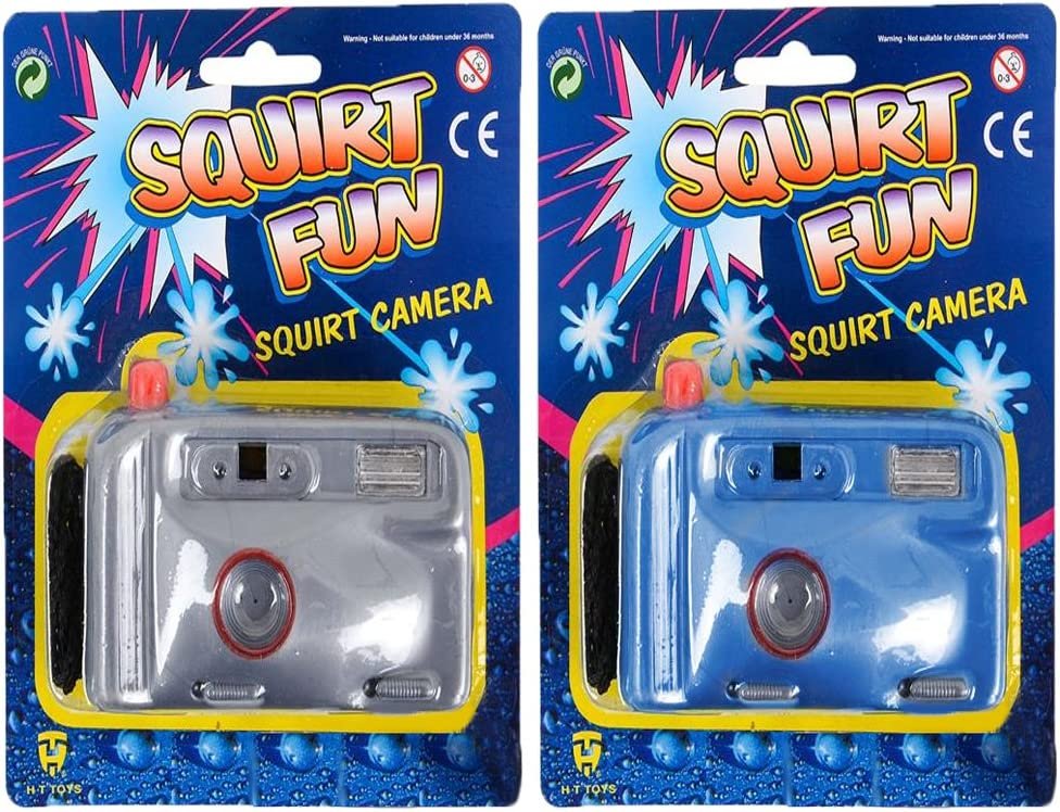 Squirt Camera Set - Pack of 2 - Squeeze and Splash Summer Beach Toy - Watery Jokes and Pranks - Colors May Vary