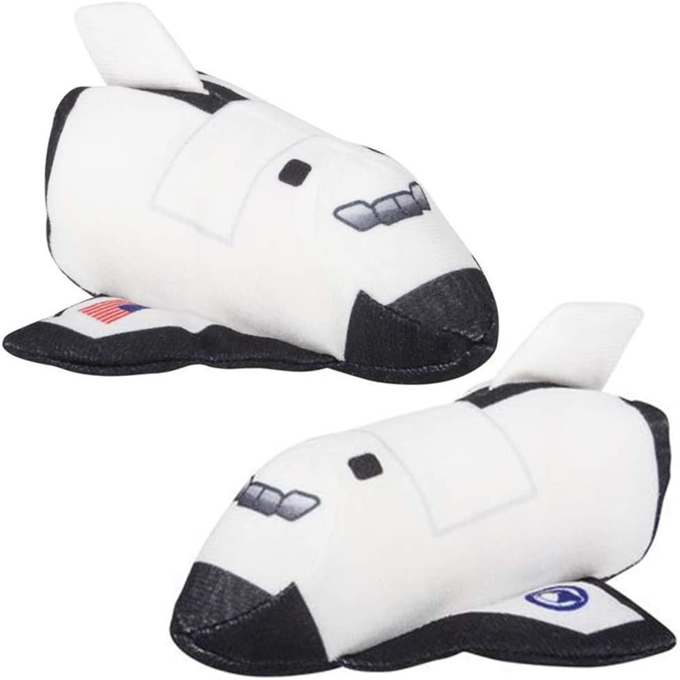 Stuffed Space Shuttle Plush Toys for Kids, Set of 2, 5" Soft and Cuddly Astronaut Spaceships - Cute Nursery Décor and Bedtime Toys, Best Gift for Birthday or Baby Shower