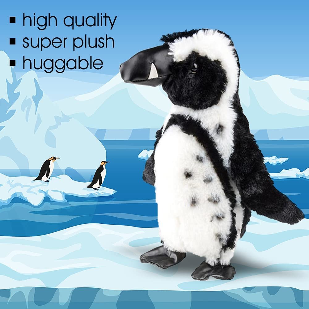 Penguin Plush Toy, 1 PC, Black and White Penguin Stuffed Animal with Faux Leather Feet, Cuddly Animal Stuffed Toys for Kids, Cute Nursery and Playroom Décor, Great Gift Idea