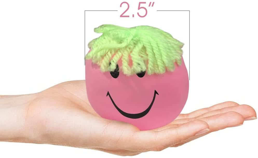 ArtCreativity Smile Face Stretch Balls for Kids, Set of 6, Sand-Filled Sensory Fidget Toys, Stress Balls for Adults and Office Desktop Toys, Anxiety Relief Toys for Ages 3 and up