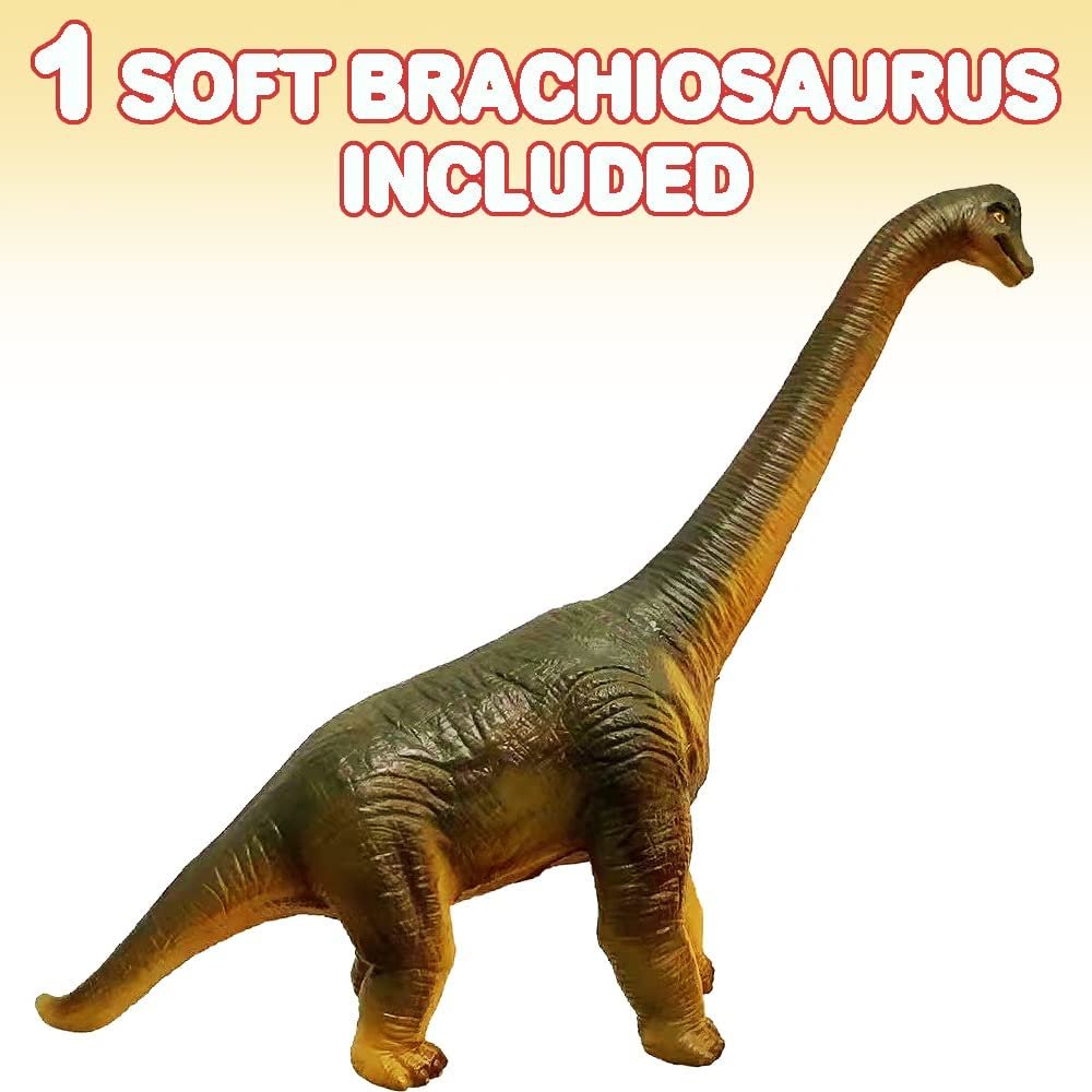 Soft Brachiosaurus Dinosaur Toy for Kids, Super Realistic and Soft Touch 15" Dinosaur Figurine, Great Educational Learning Resource, Dinosaur Gift and Party Favors for Boys and Girls