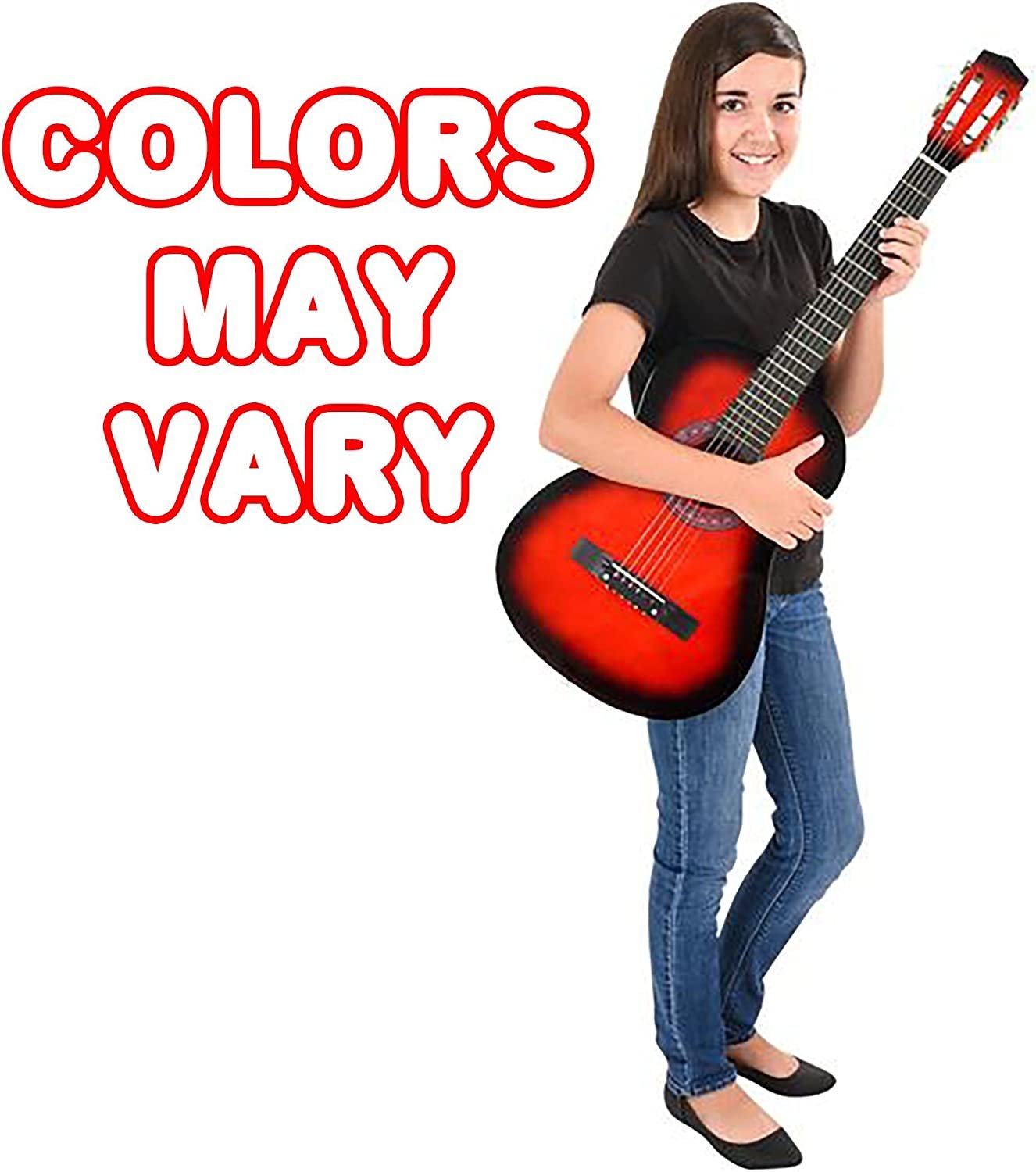 Huge 6-String Acoustic Guitar - 38"es Tall - Colors May Vary - Amazing Gift Idea for Boys and Girls 12+