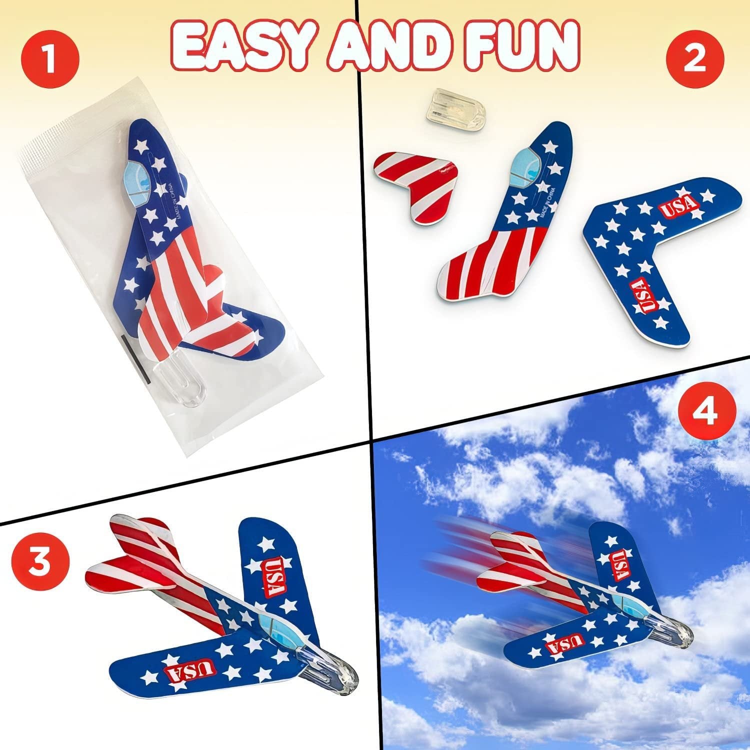 Foam Gliders for Kids - Bulk Set of 72 - Lightweight Planes with Various Designs - Individually Packed Flying Airplanes - Fun Birthday Party Favors, Goodie Bag Fillers, Boys and Girls