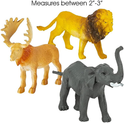 ArtCreativity Safari Animal Figurines Playset for Kids, Set of 12, Assorted Small Animal Figures, Sturdy Plastic Toys, Fun Zoo Theme Birthday Party Favors, Great Gift Idea for Boys and Girls