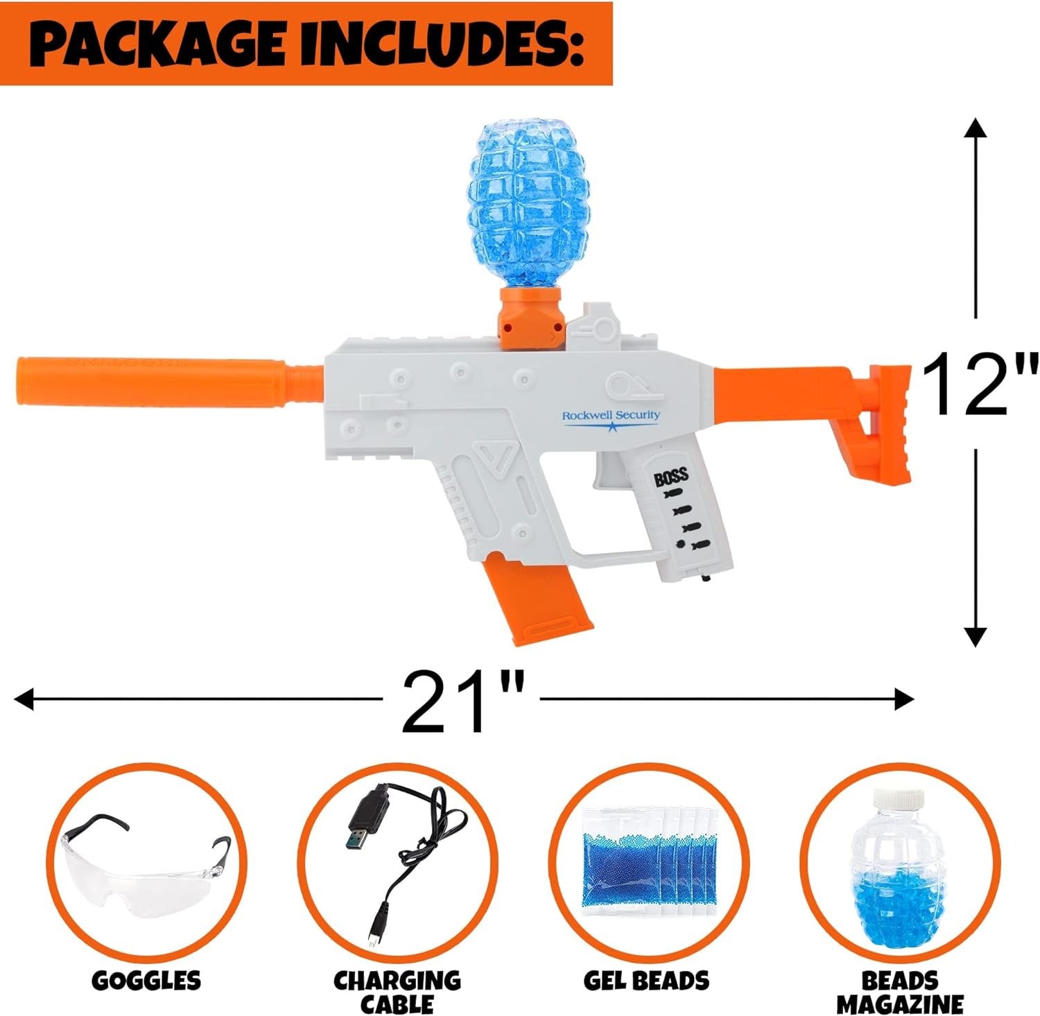 Electric Gel Ball Blaster Gun - Water Gel Blaster Gun with 2500 Water Beads, Automatic Gellyball Gun for Outdoor Summer Activities for Boys and Girls