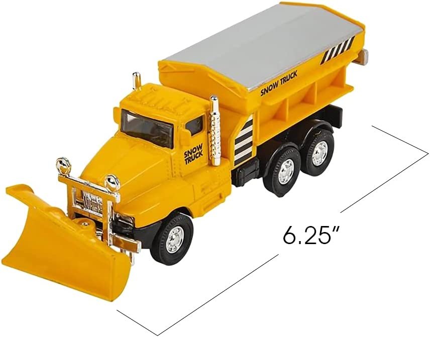 Toy pickup truck with cheap snow plow