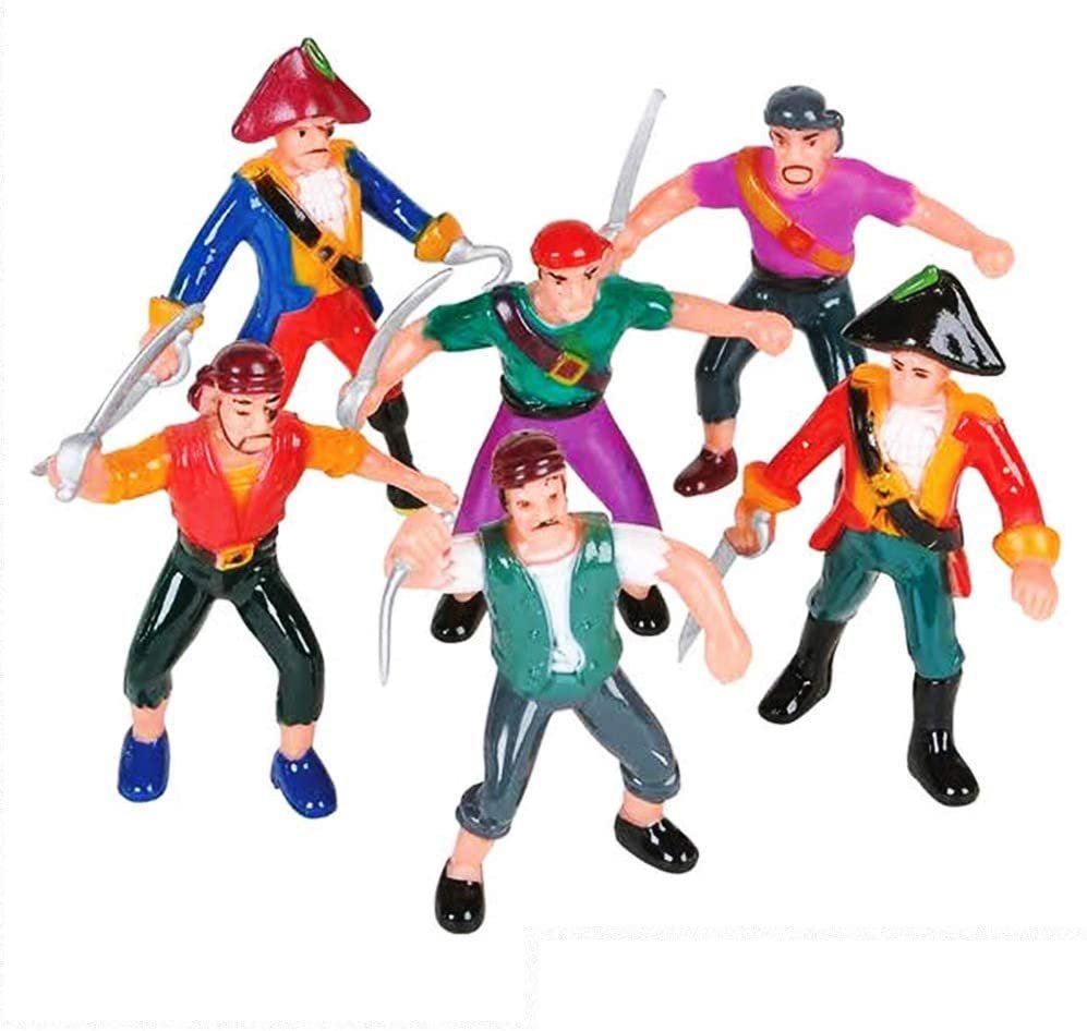 Pirate Action Figures - Pack of 12 - Legendary Plastic Figures in Assorted Poses - Fun Pirate Party Favor and Prize - Excellent Birthday Gift Idea for Boys and Girls Kids Ages 5+