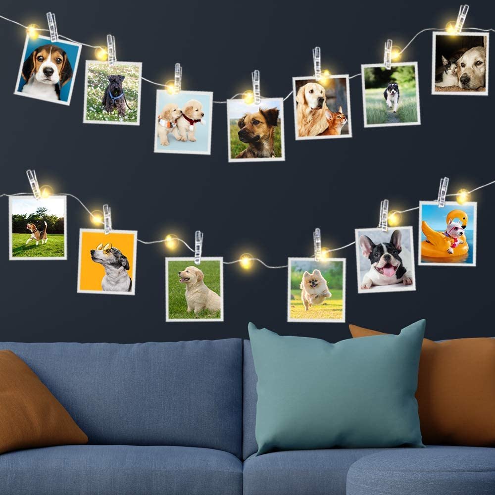 ArtCreativity Photo Clip LED Light String, 48 Inches Long, Decorative Fairy LED Lights for Kids and Adults, Enchanting Wedding, Party, and Bedroom Décor, for Hanging Photos, Artwork, and Memorabilia