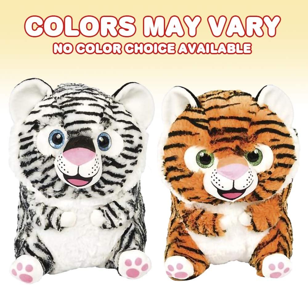 ArtCreativity Belly Buddy Tiger, 10 Inch Plush Stuffed Tiger, Super Soft and Cuddly Toy, Cute Nursery Décor, Best Gift for Baby Shower, Boys and Girls - Colors May Vary