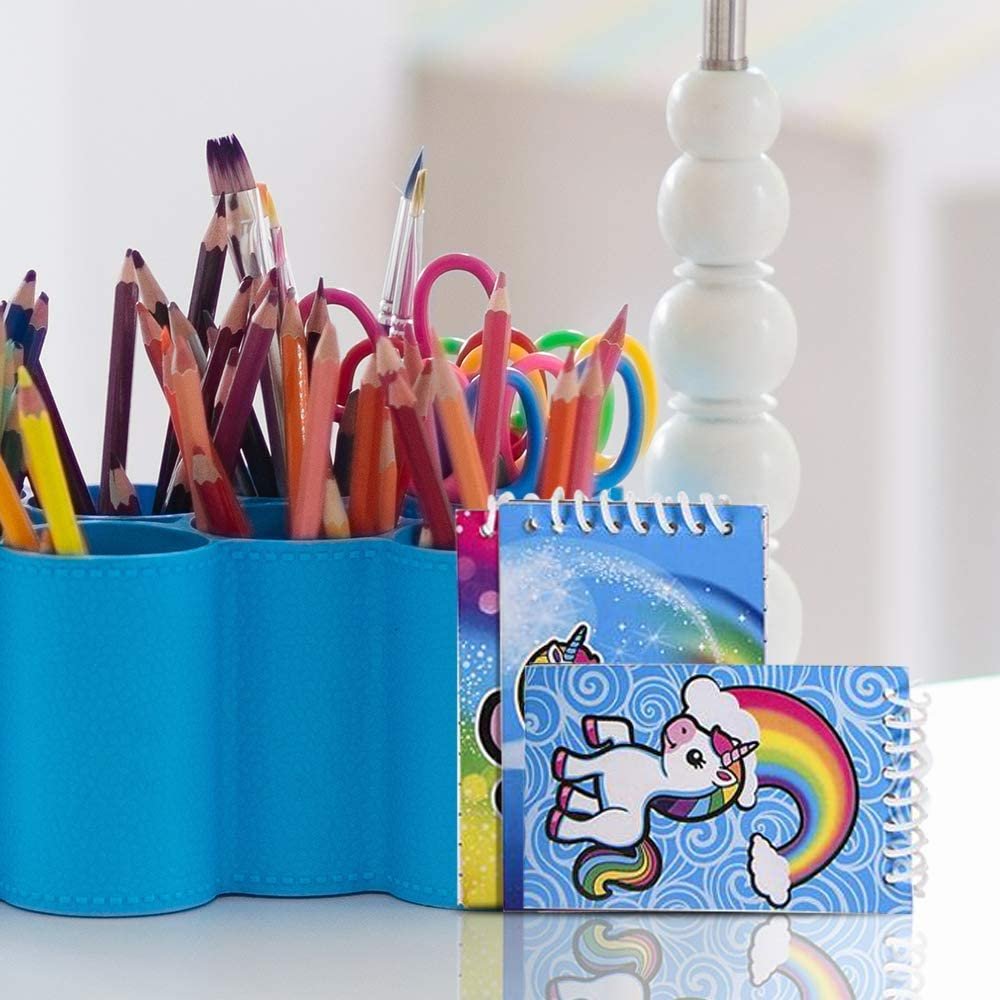ArtCreativity Mini Unicorn Spiral Notebooks, Bulk Pack of 24, Small Note Memo Pads with Colorful Covers, Cute Stationery Supplies for School and Office, Fun Unicorn Birthday Party Favors for Kids