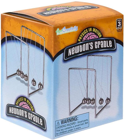 ArtCreativity Newton’s Cradle - Stainless Steel Office Desk Decoration Metal Desk Toy with Reflective Finish - Fun Educational Science Learning Aid - Best Gift for Kids and Adults