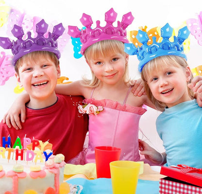 ArtCreativity Crown Inflates for Kids and Adults, Set of 4, Inflatable Crown Toys with Vibrant Colors, Princess Party Decorations, Fun Party Inflates, Kids’ Swimming Pool Toys, 4 Colors