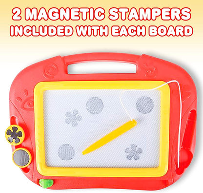 ArtCreativity Magnetic Doodle Board for Kids, Pack of 3, Travel-Friendly Drawing Pads with Magnet Pen and 2 Stampers Each, Preschool Learning Toys for Boys and Girls, Best Educational Toy Gifts