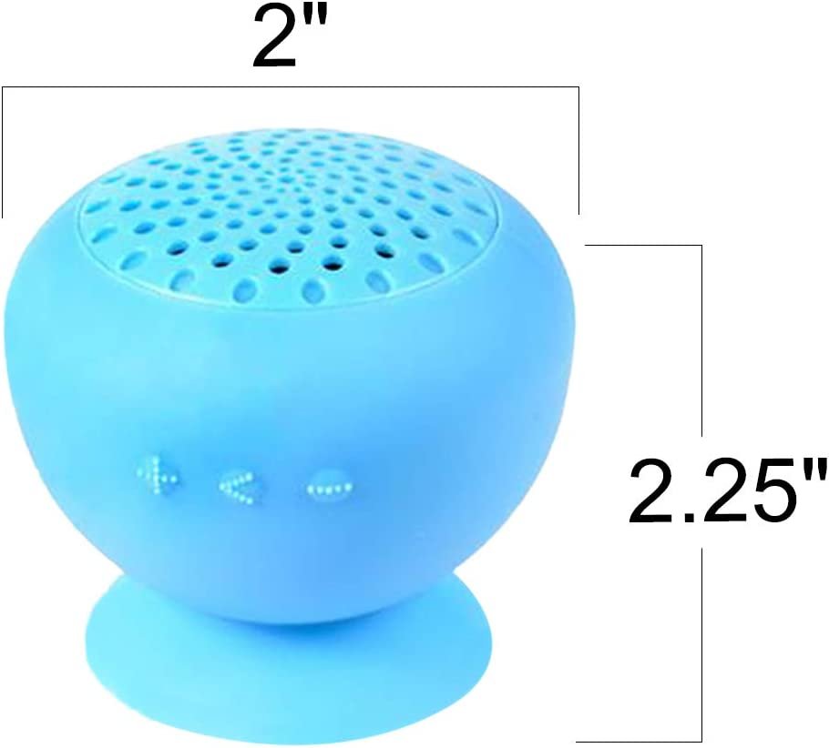 ArtCreativity Waterproof Suction Bluetooth Speaker for Kids and Adults, 1PC, Portable Bluetooth Speaker with Microphone, Wireless Rechargeable Speaker, Great Birthday Gift
