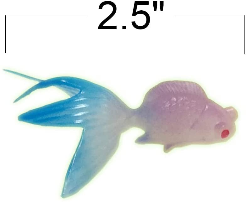 Glow in the Dark Fish, Set of 12, Cool Glowing Toys for Boys and Girls, Glowing Birthday Party Favors and Goodie Bag Stuffers for Kids