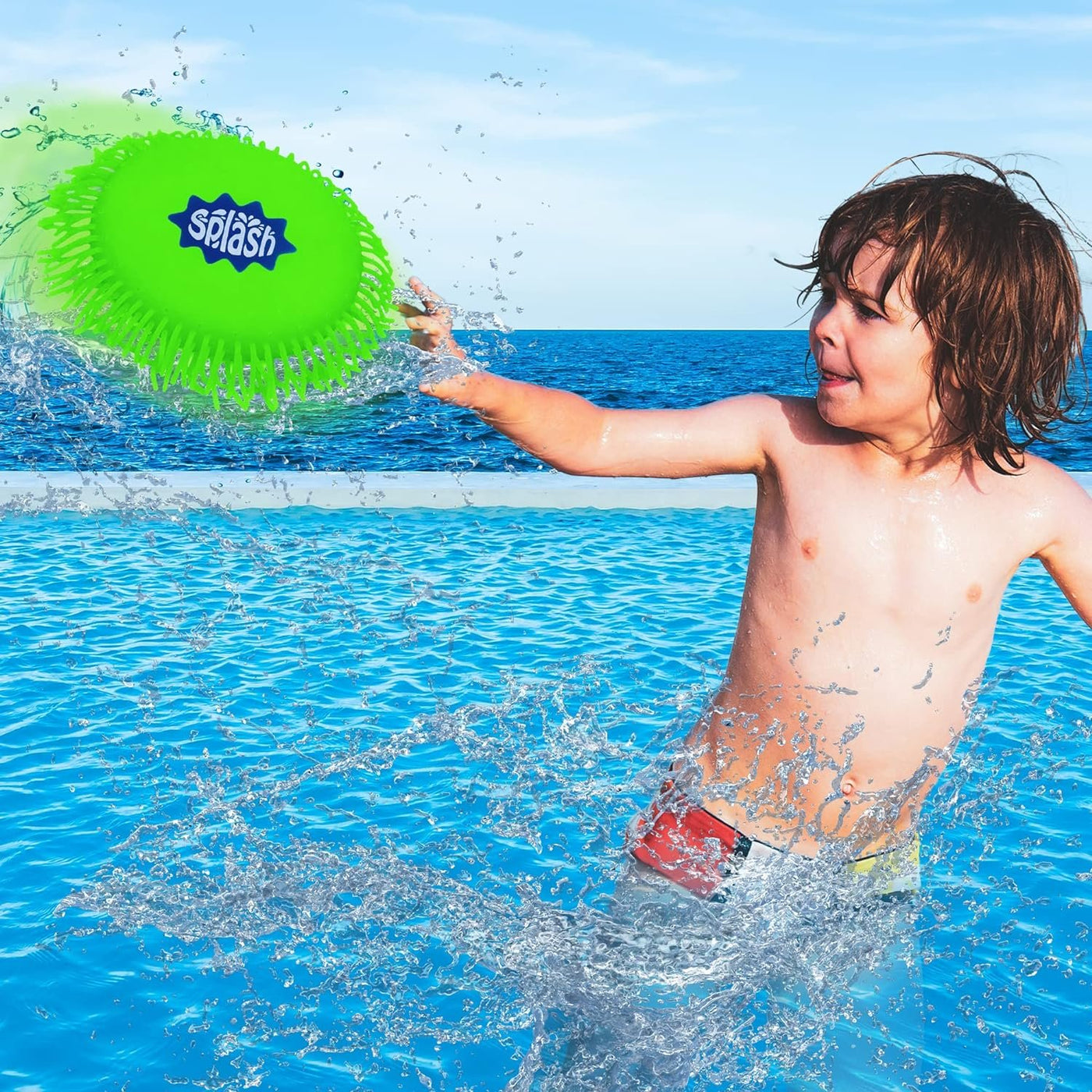 Splash Water Flying Disc Toys, Set of 3, Water Splashing Frisbee for Kids in 3 Bright Colors, Backyard Games and Outdoor Summer Toys, Water Toys for Kids and Adults