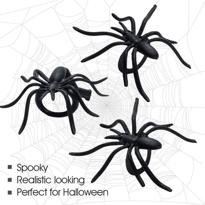 ArtCreativity Spider Rings for Kids - Bulk Pack of 144 - Creepy Crawly Rings for Halloween Costume - Best for Halloween Party Favors, Trick or Treat Supplies, Spooky Cake Toppers and Decorations