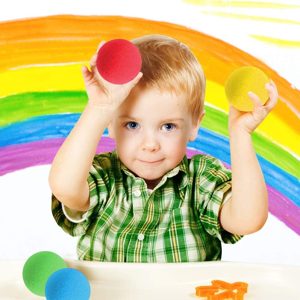 Soft Foam Balls - Pack of 12 - Lightweight Mini Play Balls for Safe Indoor Toys Fun, Vibrant Assorted Colors, Unique Birthday Party Favors for Boys and Girls