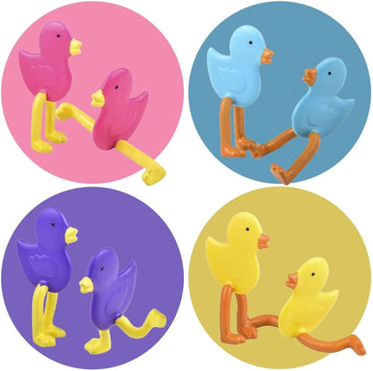 ArtCreativity Mini Bendable Duckies, Set of 48, Fidget Ducky Toys for Kids in 4 Vibrant Colors, Fidget Toys for Kids for Stress Relief, Great as Carnival Birthday Party Favors and Pinata Stuffers
