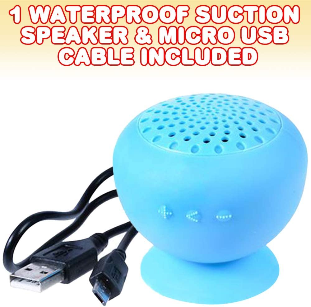 Waterproof Suction Bluetooth Speaker for Kids and Adults, 1PC, Portable Bluetooth Speaker with Microphone, Wireless Rechargeable Speaker, Great Birthday Gift