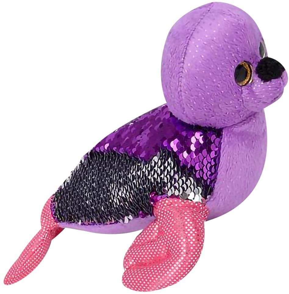 ArtCreativity Flip Sequin Seal Plush Toy, 1 PC, Soft Stuffed Seal with Color Changing Sequins, Cute Home and Nursery Animal Decorations, Calming Fidget Toy for Girls and Boys, 9 Inches