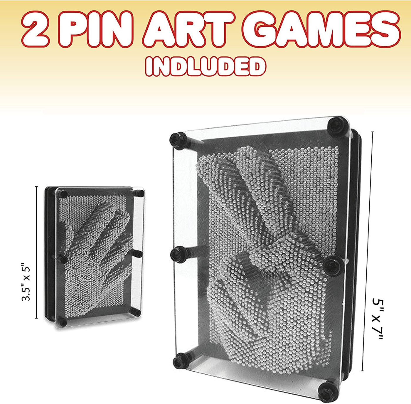 Classic Pin Art Game Set by ArtCreativity- Pin Art Toy for Autistic Kids-Includes Large 5 x 7" and Small 3.5 x 5" Boards- Hours of Fun - Durable- Nice Decoration- Best Gift for Kids or Adults