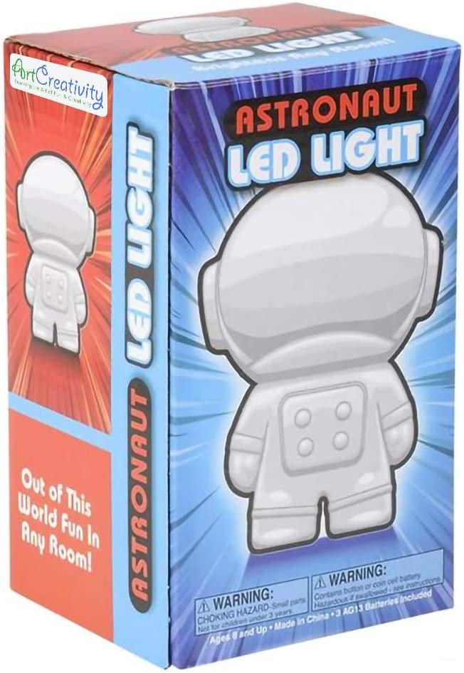 ArtCreativity Color Changing Astronaut LED Lamp, Night Light Cycles Through 6 Awesome Colors, Battery-Operated Decorative Light for Kids, Bedroom Decor Nightlight for Boys and Girls