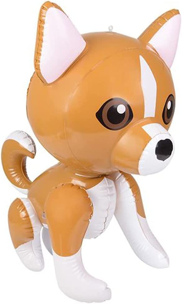 Chihuahua Inflate, Animal Party Decorations and Supplies, Blow-Up Dog Inflate for Animal Birthday Party Favors, Pool Party Float, and Game Prize for Kids
