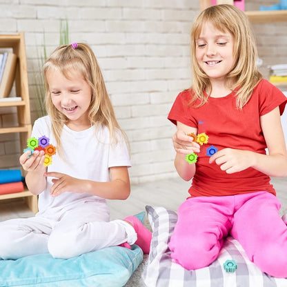 ArtCreativity Bubble Popper Blocks, Set of 2, Sensory Toys for Kids That You Can Pop, Build, and Spin, 7-Piece Pop It Fidget Toys for Kids, Great as Fidget Party Favors and Goodie Bag Fillers