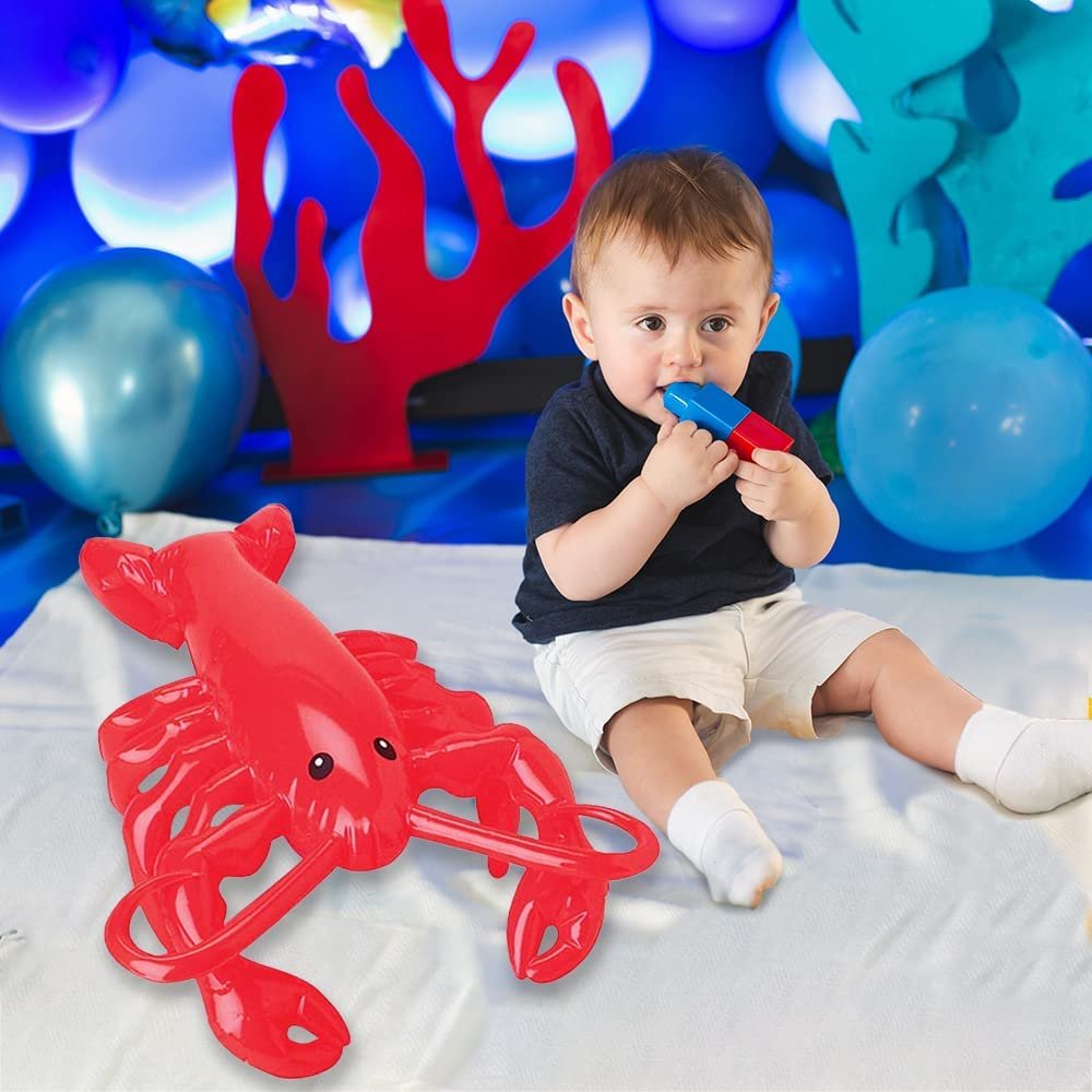 Lobster Inflate, 1 PC, Animal Party Decorations and Supplies, Blow-Up Lobster Inflate for Animal Birthday Party Favors, Pool Party Float, and Game Prize for Kids