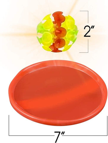 ArtCreativity Light-Up Magic Catch Game for Kids, LED Tossing Game with 1 Flashing Ball and 2 Catching Disks, Fun Outdoor Light-Up Toys for Boys and Girls, Yard Game for Children and Adults