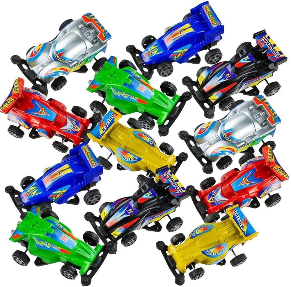 2.5" Pull Back Race Cars for Kids, Set of 12, Pullback Toy Cars in Assorted Colors, Birthday Party Favors for Boys and Girls, Goodie Bag Fillers, Small Carnival and Contest Prize