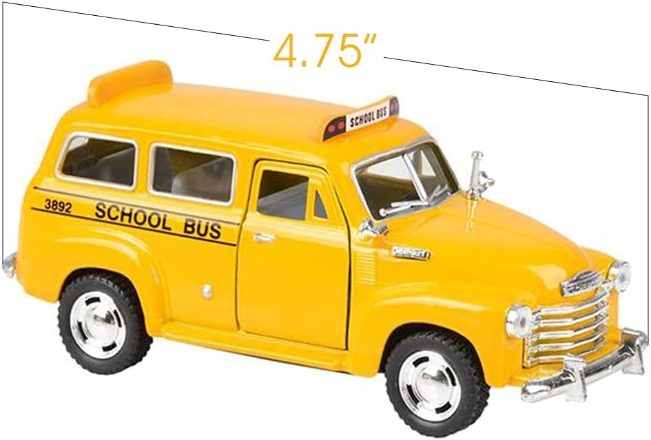 ArtCreativity Pullback Suburban School Bus Set, Includes 2, 4.75 Inch School Buses, Diecast Bus Playset with Pull Back Mechanisms, Great Birthday Gift Idea for Boys and Girls