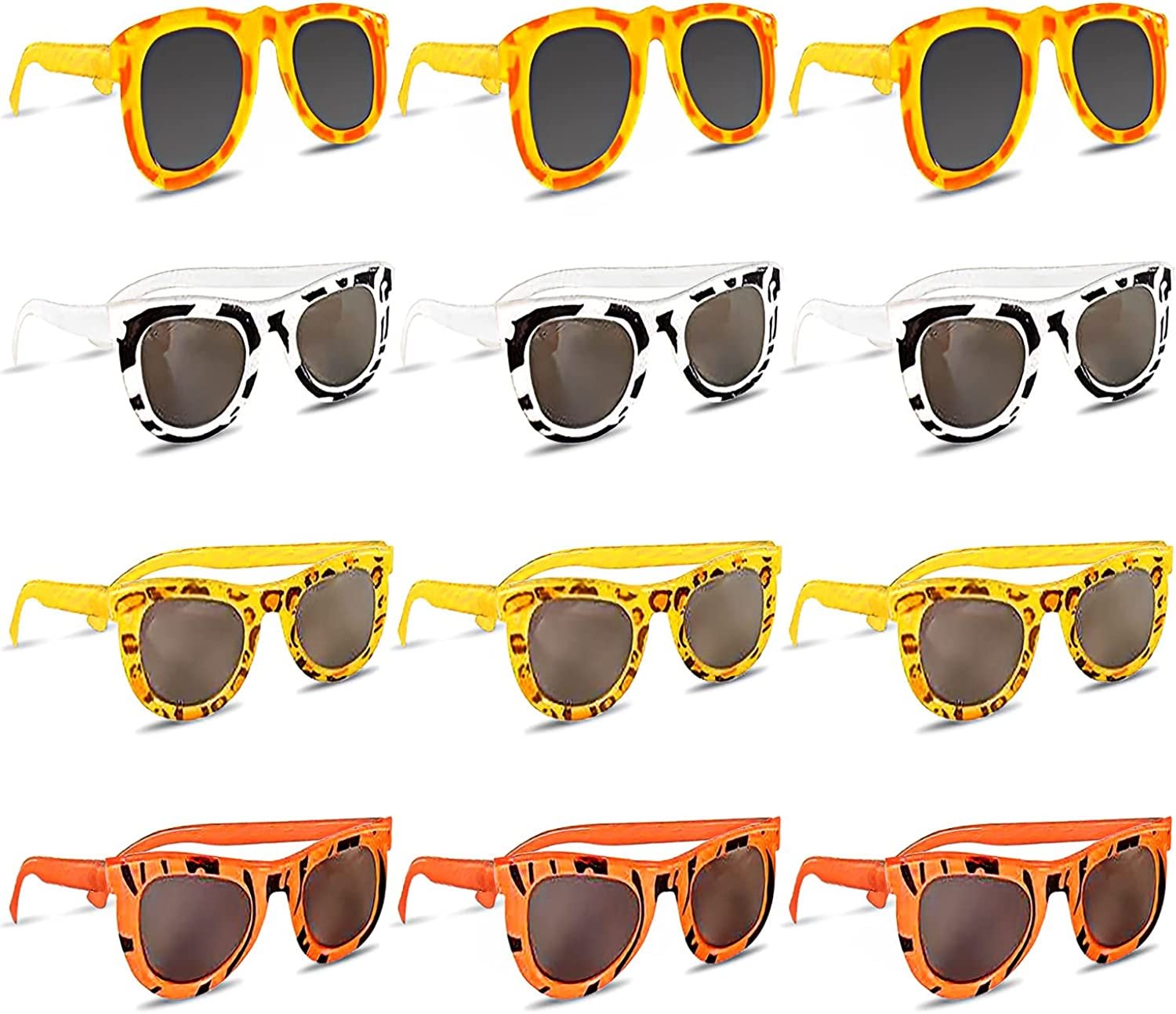 ArtCreativity Safari Sunglasses - Pack of 12 - Youth Size - Assorted Animal Prints - Summer Time Fun, Great Party Favor - Amazing Gift Idea for Boys and Girls