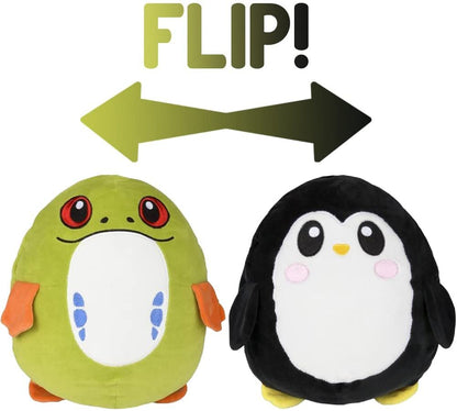 ArtCreativity Reversible Plush Animal, 1 Piece, Reversible Plush Toy for Kids with Penguin and Frog Designs, Playroom, Bedroom, and Baby Nursery Decoration, Great Gift Idea for Ages 3 and Up