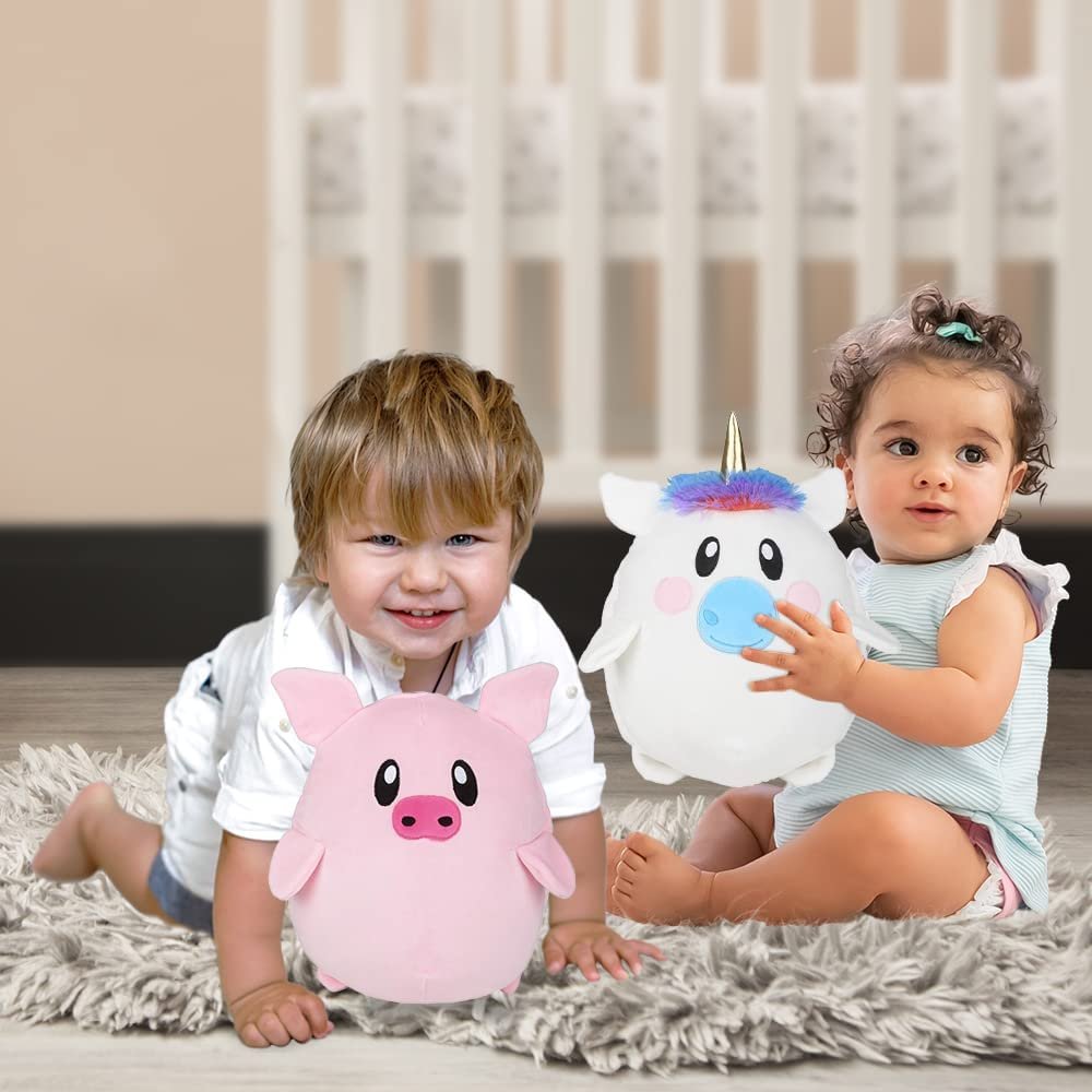 Reversible Plush Animal, 1 Piece, Reversible Plush Toy for Kids with Unicorn and Pig Designs, Playroom, Bedroom, and Baby Nursery Decoration, Great Gift Idea for Ages 3 and Up