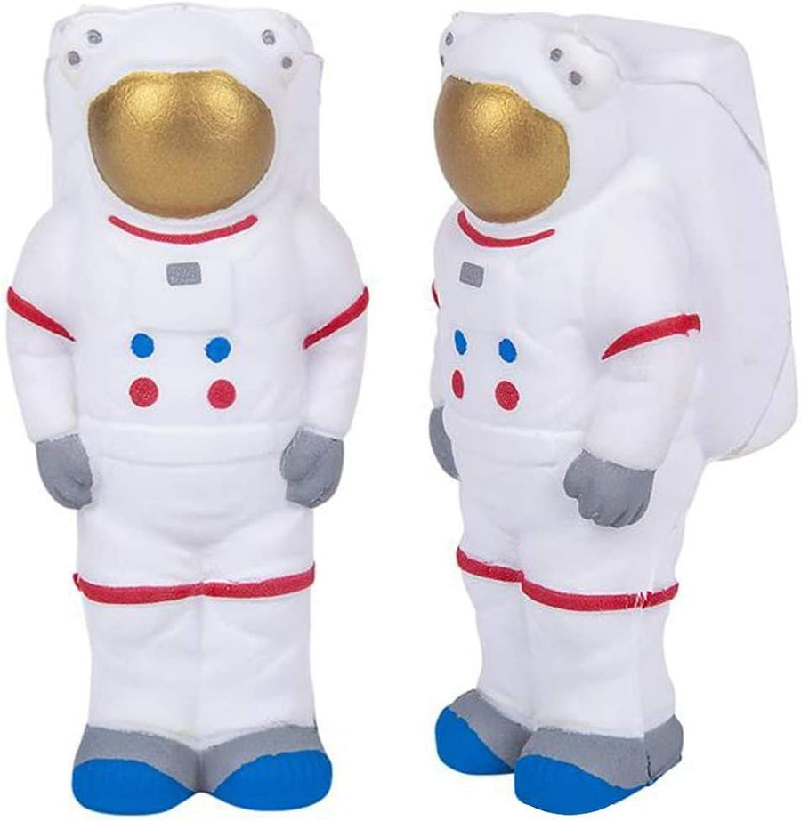 Squeezy Astronauts, Set of 2, Slow Rising Squeezy Space Themed Stress Relief Toys for Kids, 4.5" Squeezable Outer Space NASA Party Favors and Desk Decorations